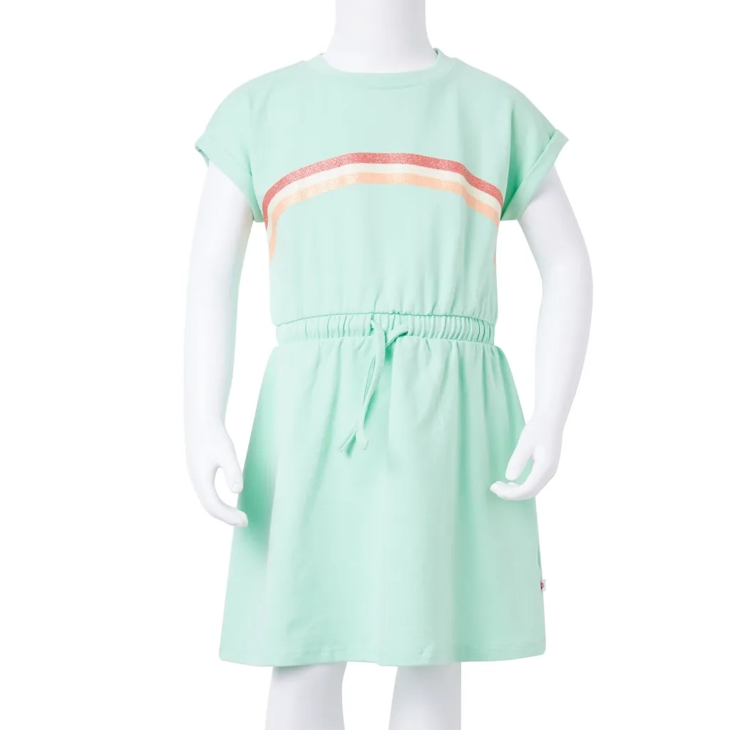 Abito da Bambina con Coulisse Verde Brillante 128 CFW8374930
