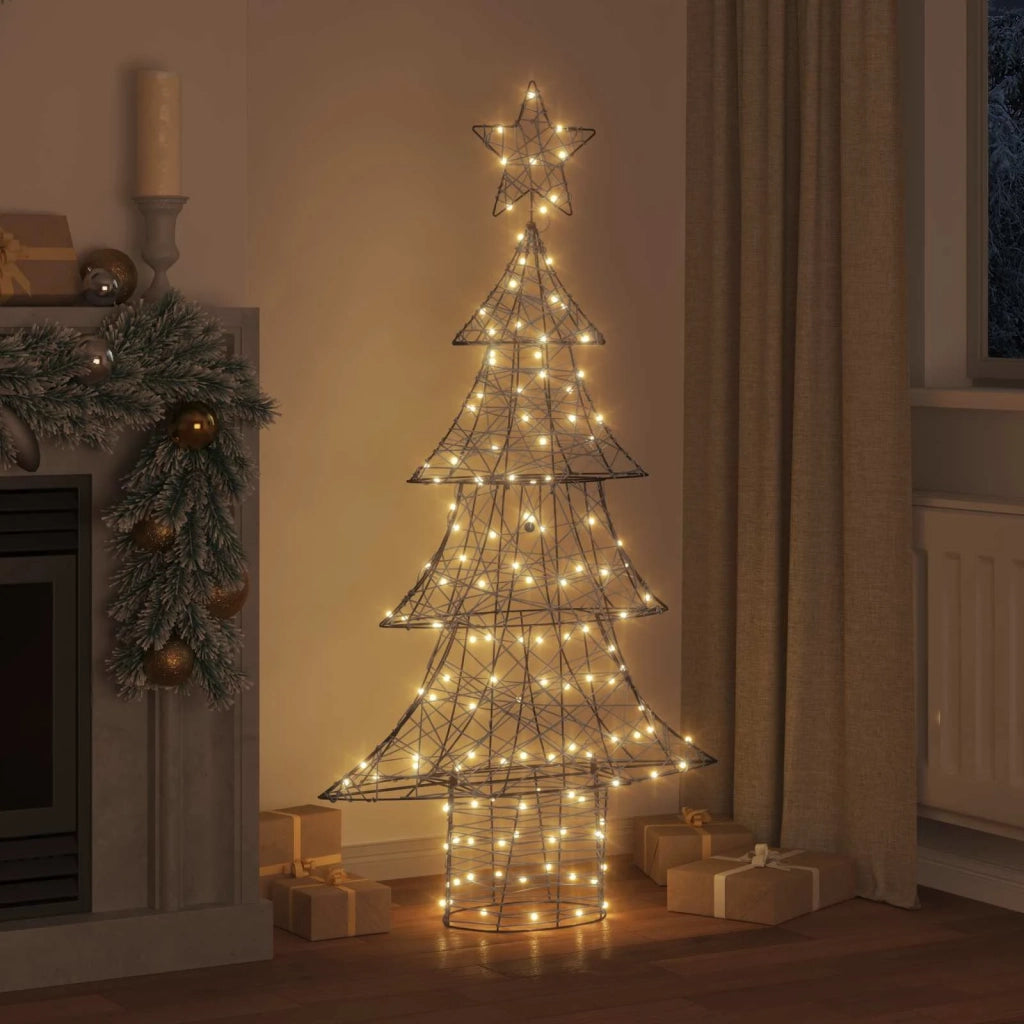 Albero di Natale | Decorazioni natalizie con 160 LED Bianco caldo 150 cm Rattan