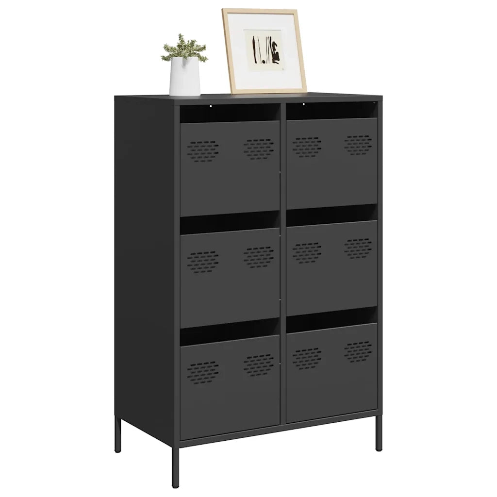 Credenza | Madia | Buffet da pranzo | Armadio da pranzo Nera 68x39x101,5 cm in Acciaio