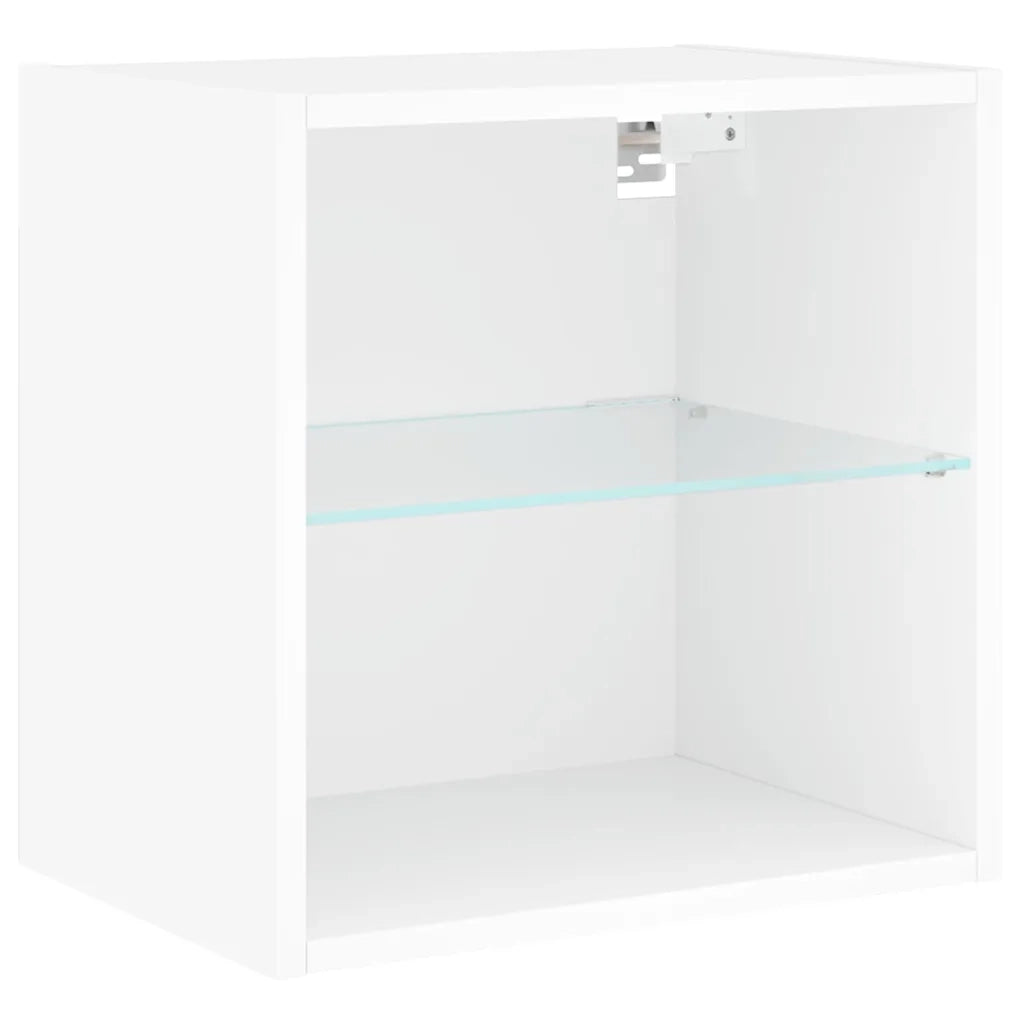 Mobili TV a Muro con LED 5pz Bianchi in Legno Multistrato 3216675