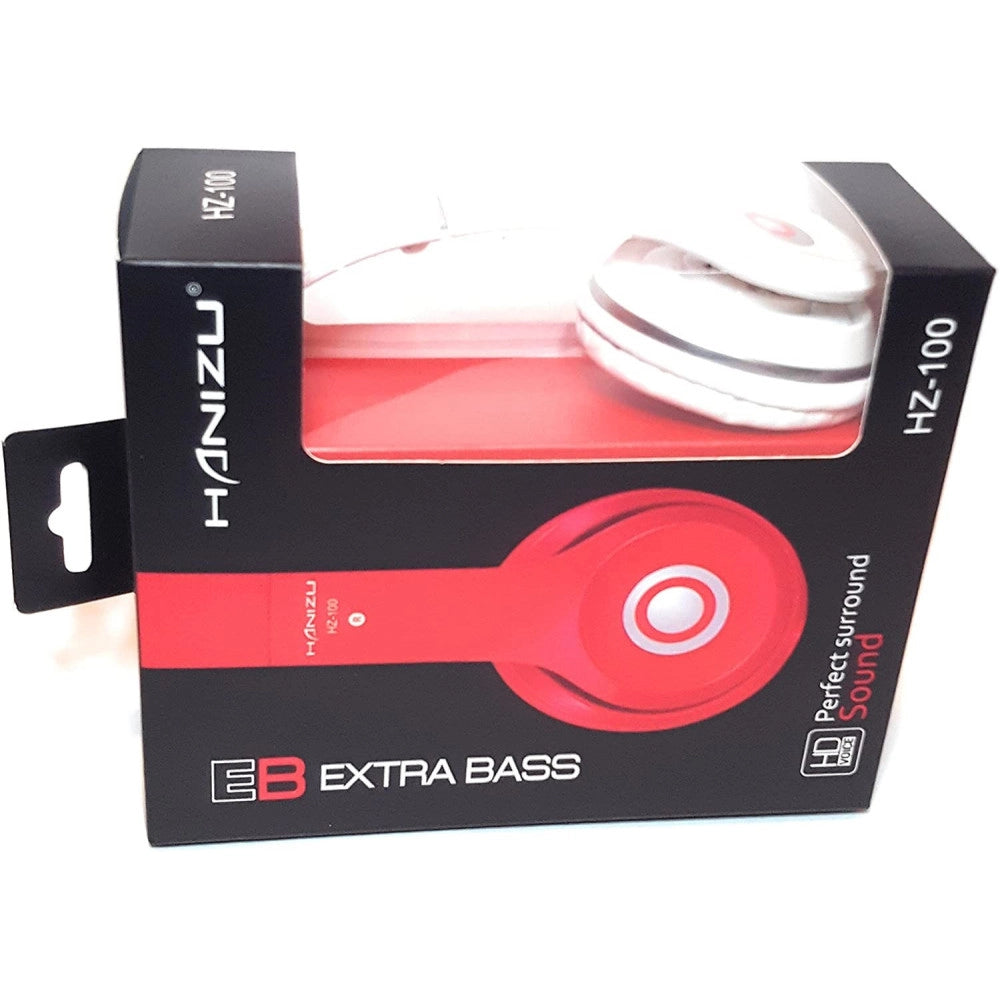 Trade Shop - Cuffie Auricolari Hanizu Hz-100 Stereo Hd Smartphone Pc Mp3 Cd Extra Bass -
