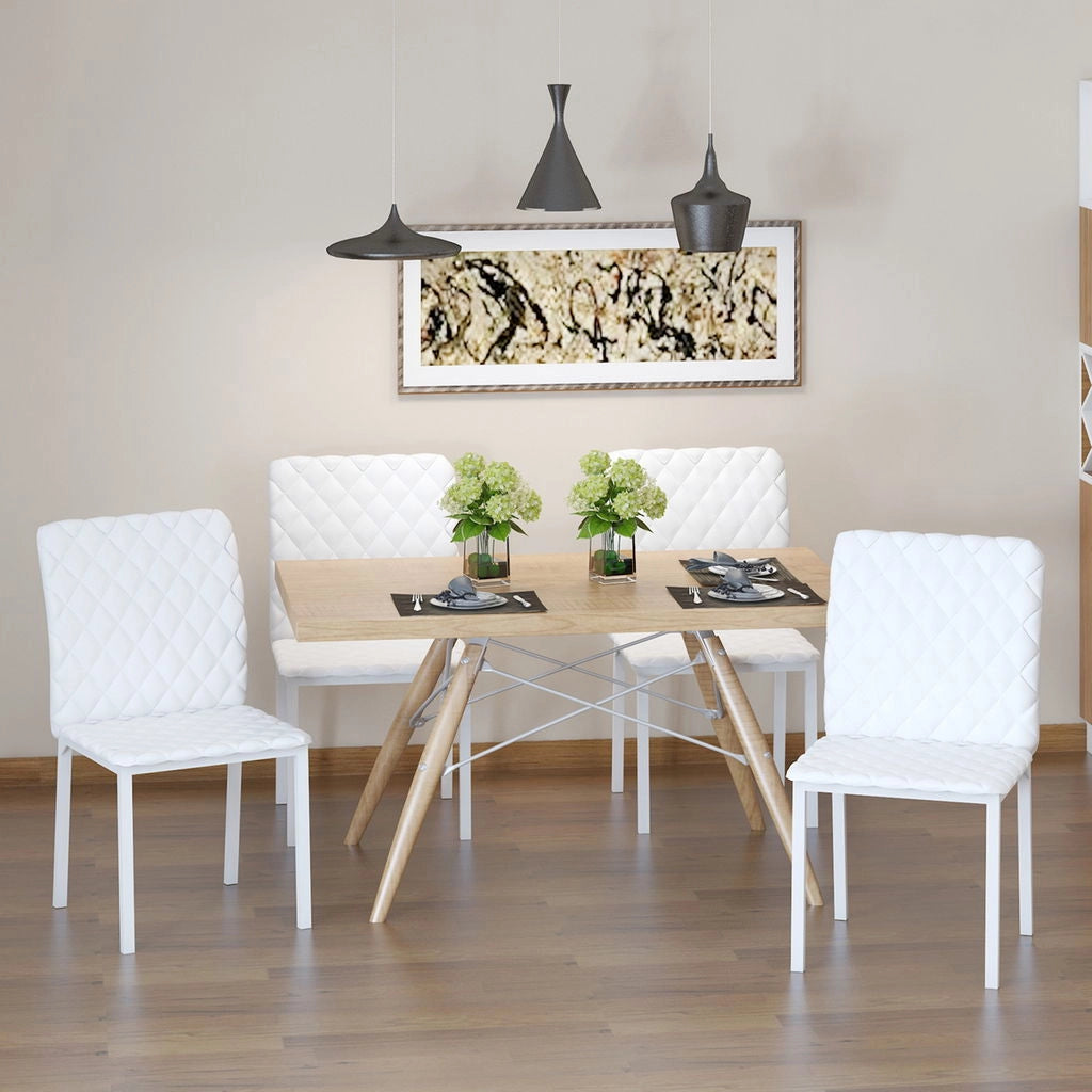 SET 4 SEDIE IMBOTTITE PER SALA DA PRANZO CON RIVESTIMENTO IN SIMILPELLE