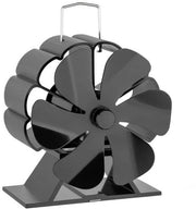Ventilatore a 6 pale per mini camino - riscaldatore per camino - diffusore di calore per camino - nero - ventilatore per camino - ecosostenibile - adatto per camino a legna - modello - 6 pale