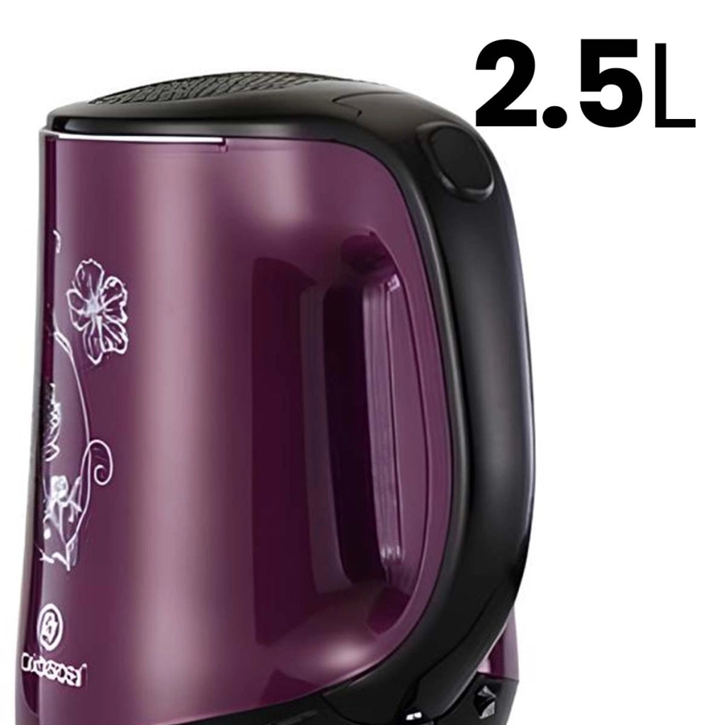 Bollitore Elettrico 2.5L 2000W con Spegnimento Automatico e Indicatore Luminoso Viola Avizar