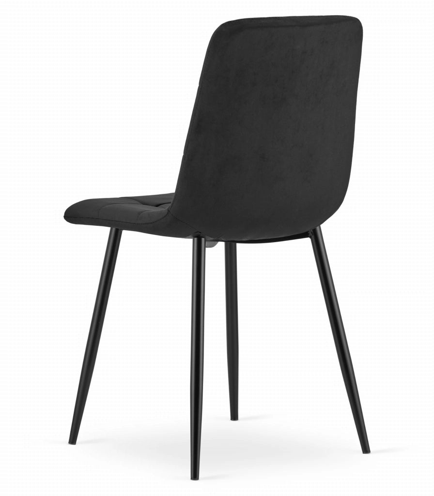 Sedia Valora PYRA in velluto nero dal design moderno per soggiorno x2