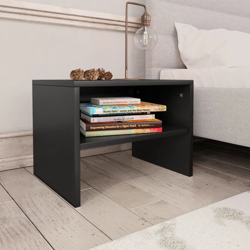Comodini 2 pz-Set di 2 Tavolino da notte Neri 40x30x30 cm in Legno Multistrato
