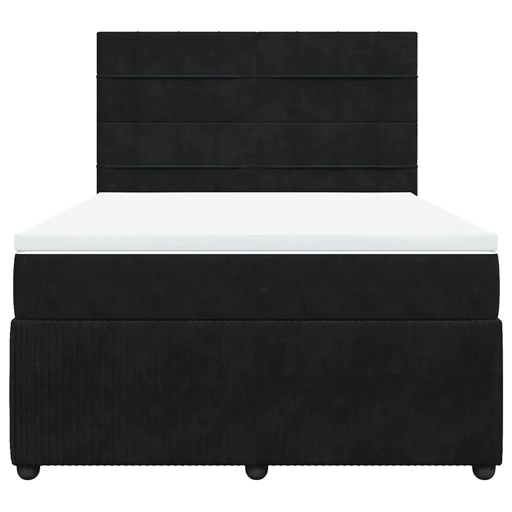 Giroletto a Molle con Materasso Nero 140x190 cm in Velluto 3292336