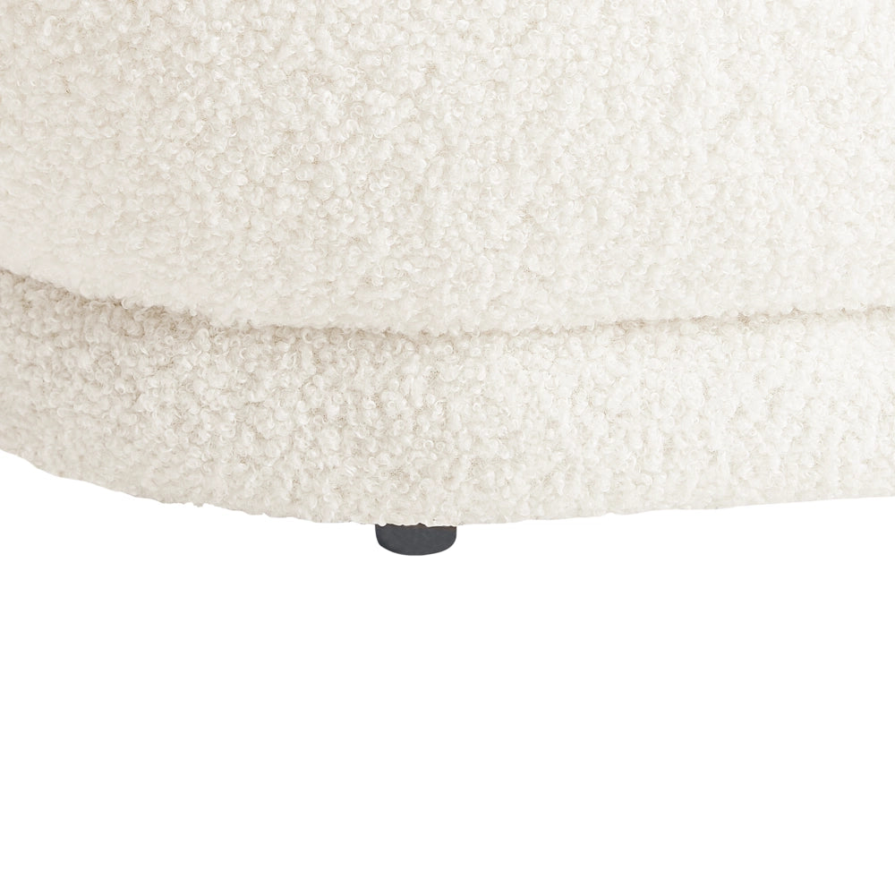 Panca decorativa con tessuto bouclè bianco sporco imbottito soggiorno camera da letto moderno