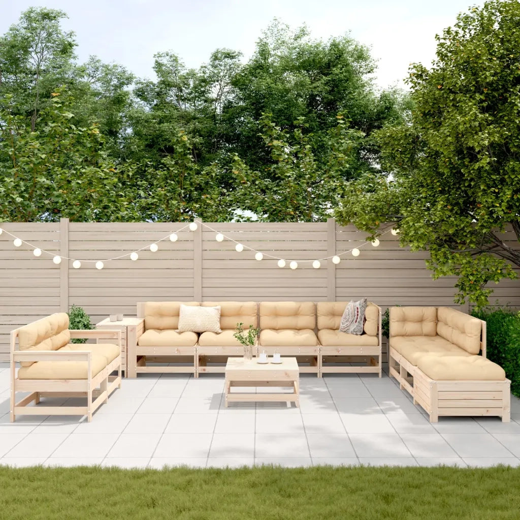 Set Divani da Giardino 11 pz in Legno Massello di Pino 3250628