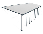 Pergola Addossata in Alluminio  3X13.4 m colore Grigio - Canopia Feria