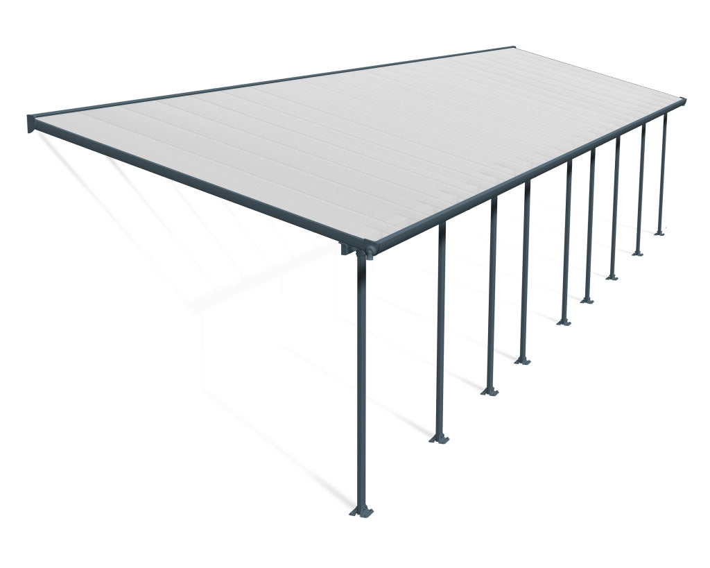 Pergola Addossata in Alluminio  3X13.4 m colore Grigio - Canopia Feria