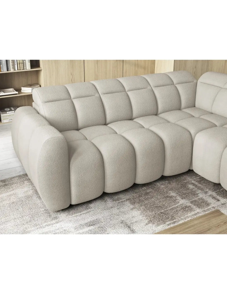 Divano ad angolo elettrico RONDA 4 posti beige – angolo destro