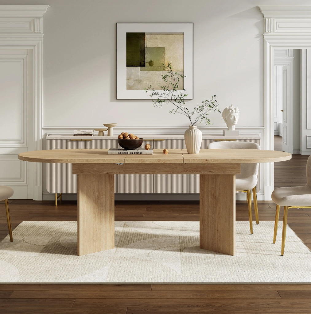 Tavolo da pranzo allungabile; MDF color rovere