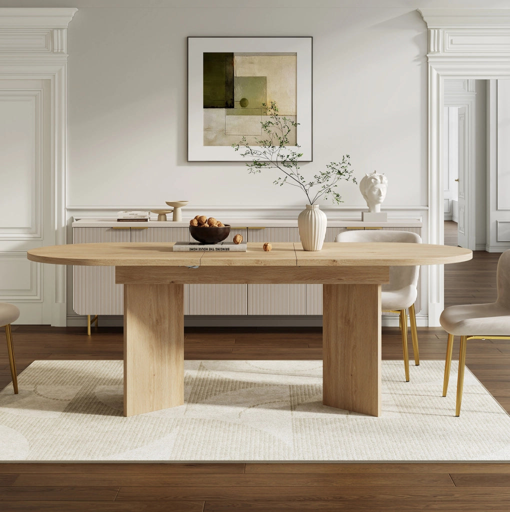 Tavolo da pranzo allungabile; MDF color rovere