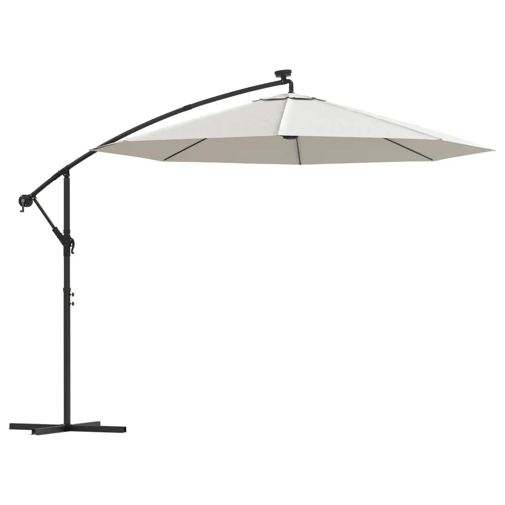Ombrellone Pensile con Luci LED-Ombrello da giardino balcone 300 cm Sabbia Palo in Metallo