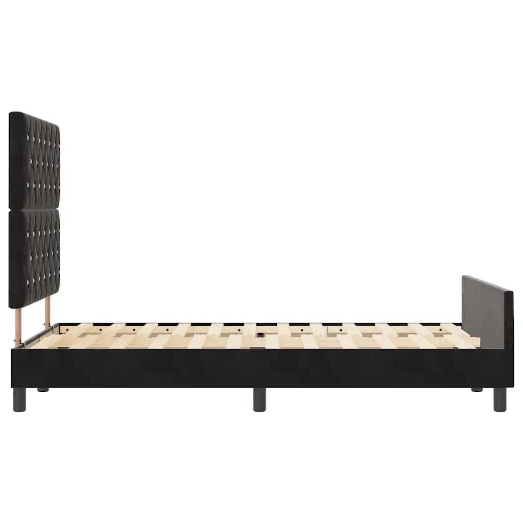 Letto a molle con testiera Nero 120 x 200 cm Velluto 3344869