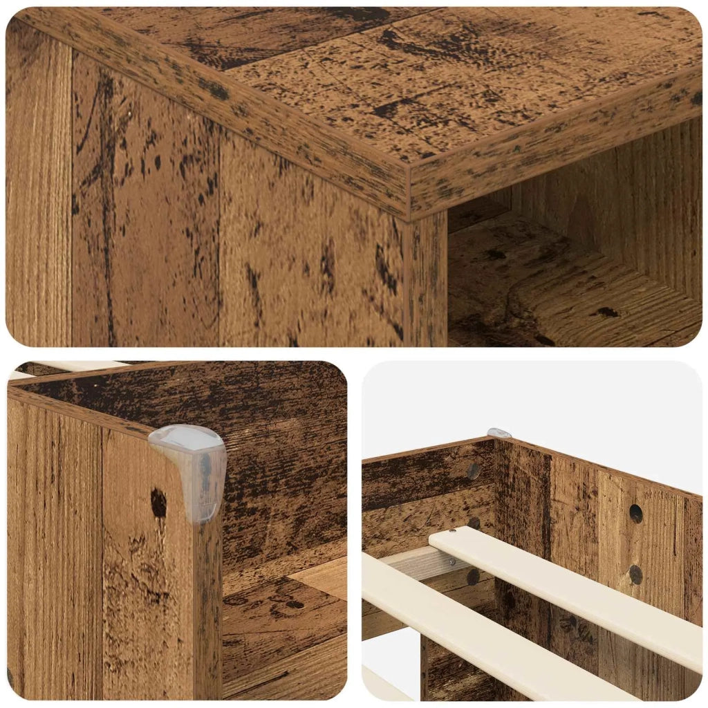 Struttura Letto Loft con Mobile 3 pz Legno antico 3423436