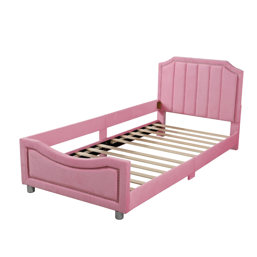 Letto per bambini con schienale in legno massello 90x200 cm