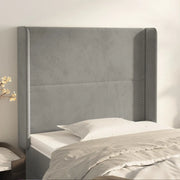 Testiera ad Orecchio-Testata con Orecchie Grigio Chiaro 103x16x118/128 cm in Velluto 497184