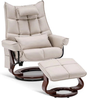Fauteuil Relax con Rotazione - Funzione di Riposo - Televisivo - con Piedistallo - Cremo Beige - 140 x 92 x 111 cm