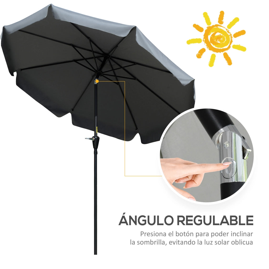 Ombrellone da giardino ¨C zephmum ¨C grigio alluminio ?266x250 cm