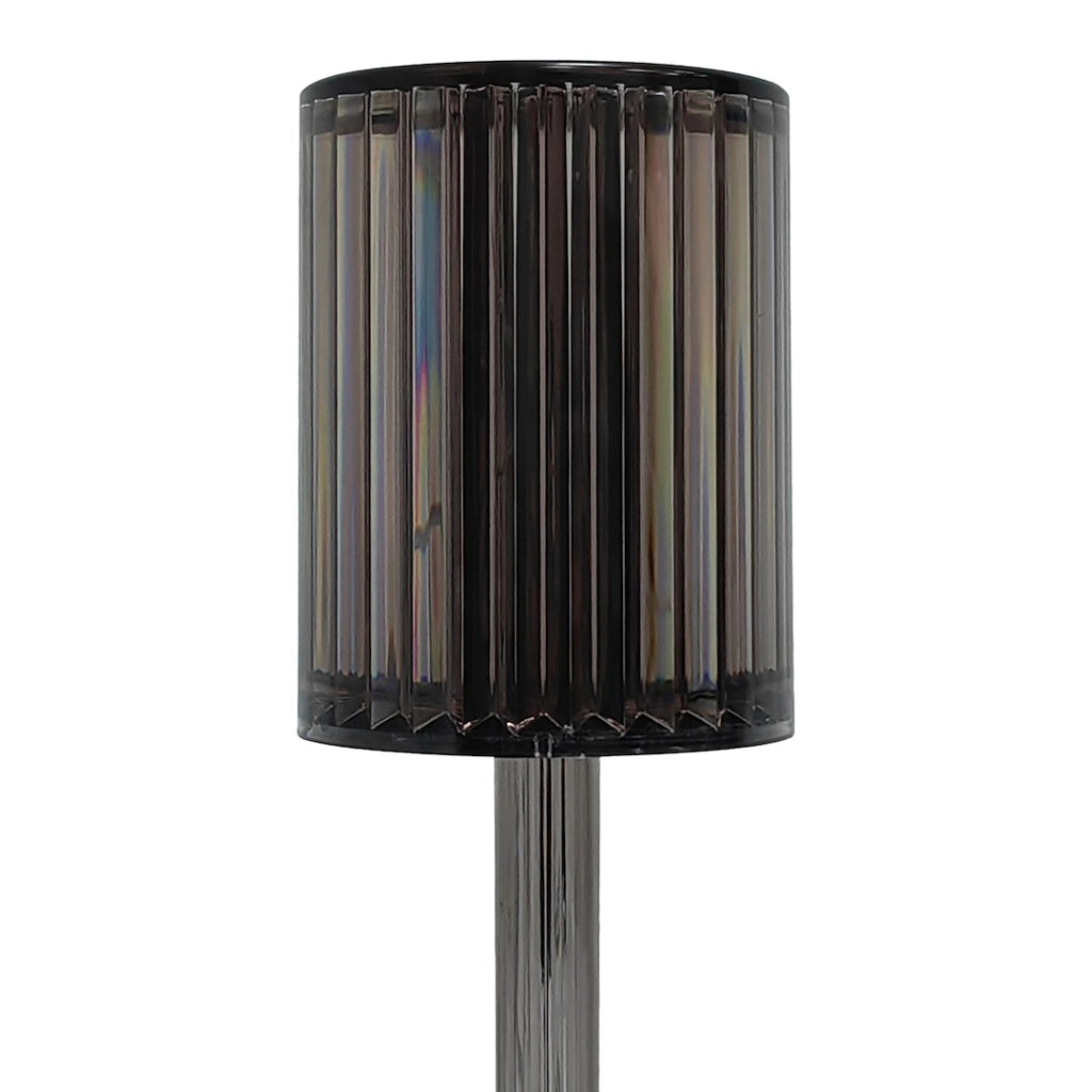 Lampada da tavolo fumé rigata LED 1W luce variabile Milagro