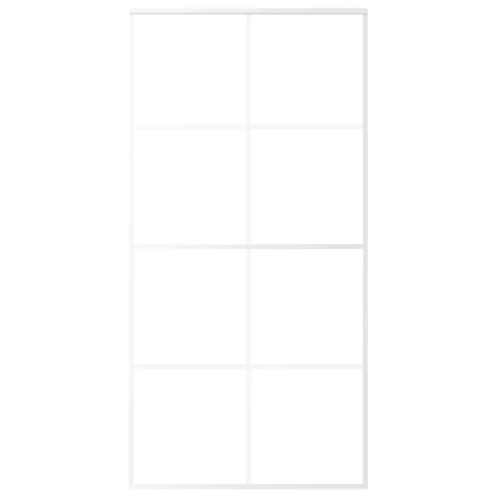 Porta Scorrevole in Vetro ESG e Alluminio 102,5x205 cm Bianca 151677