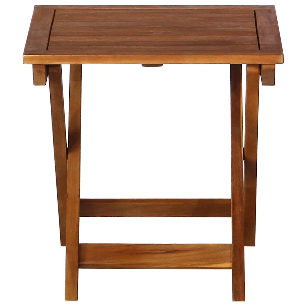 Lettino Prendisole con Tavolino Legno Massello Acacia Marrone 46653