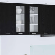 Armadio pensile con porta 2 pcs Rovere Nero 40 x 31 x 80 cm