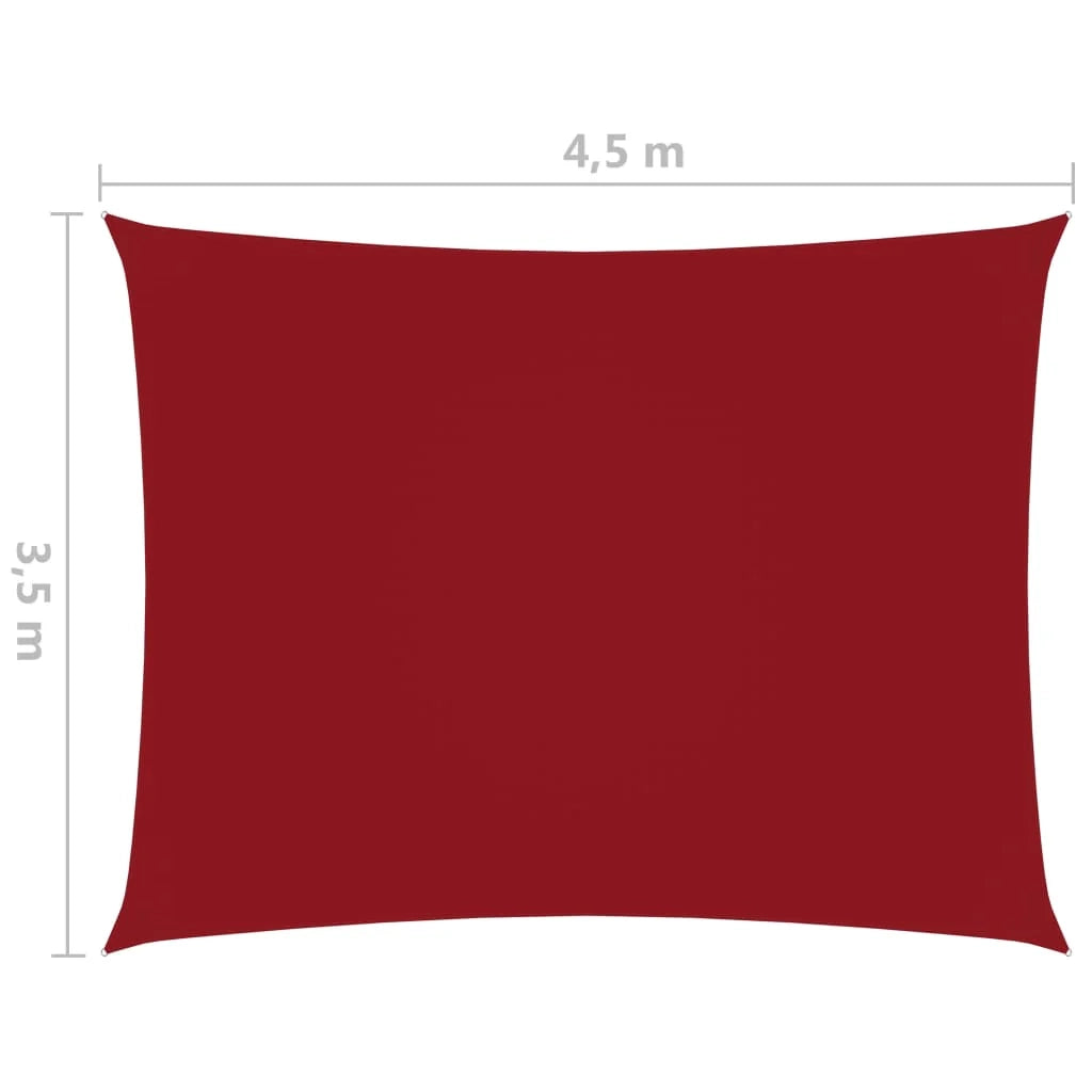 Vela ombreggiante/ombrellone rettangolare in tessuto Oxford 3,5 x 4,5 m rosso 02_0009647