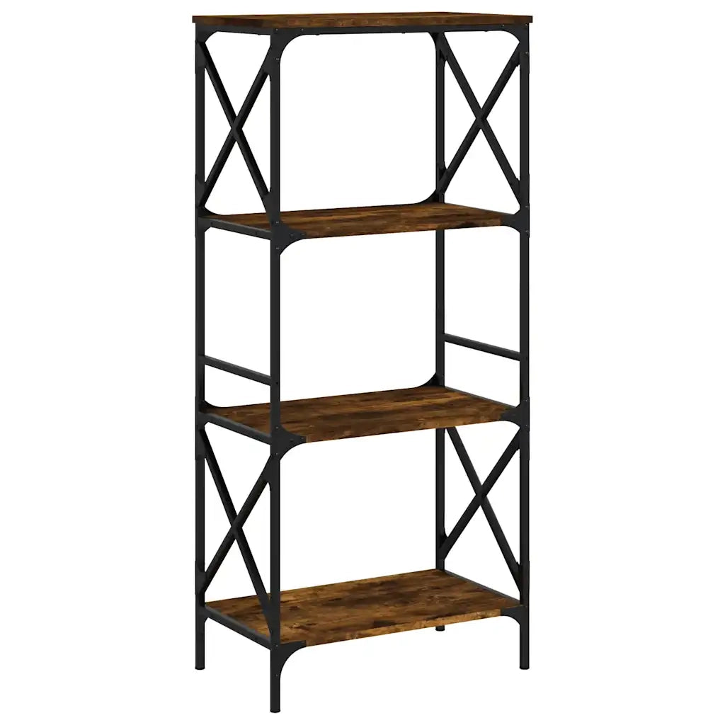 Libreria a 4 Ripiani Rovere Fumo 59x35x132 cm Legno Multistrato 837619