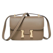 Borsa a tracolla da donna in vera pelle, borsa di lusso color bronzo