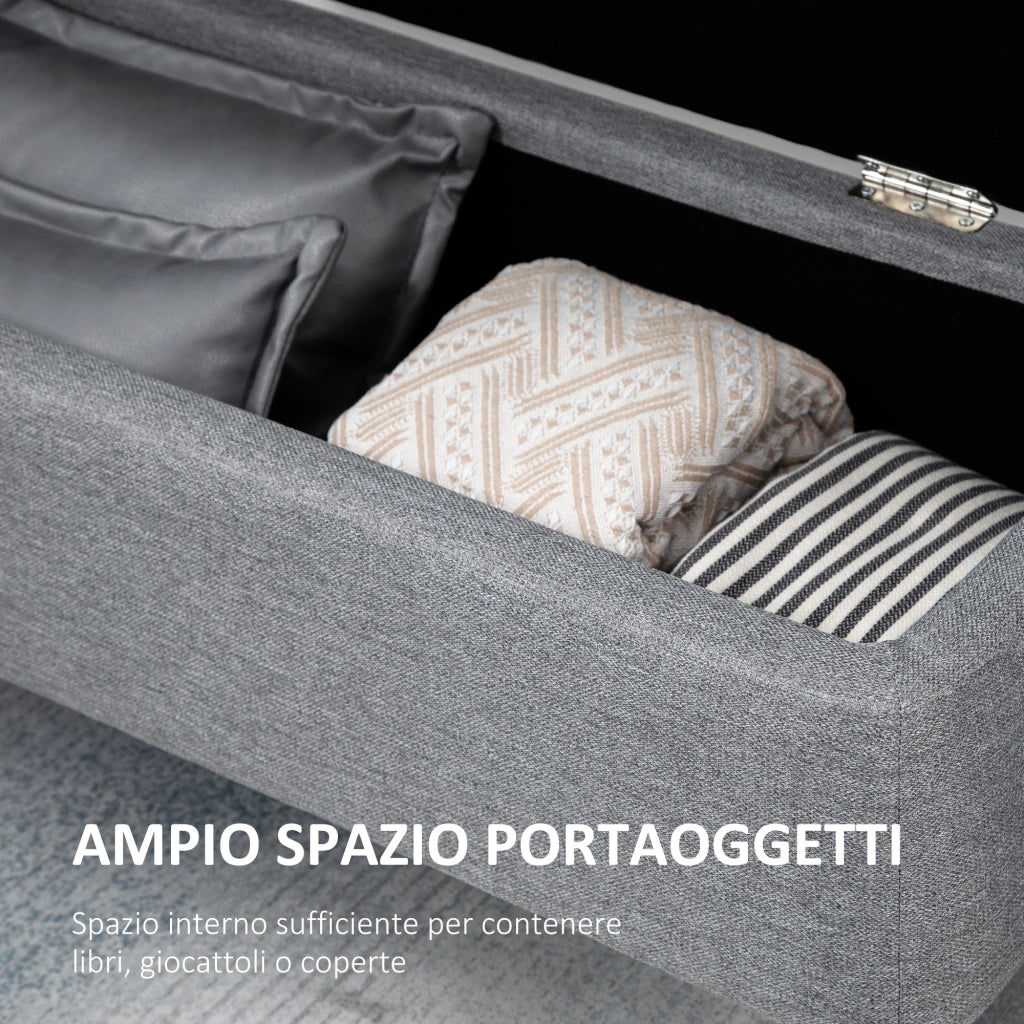Cassettiera Tessuto ¨C zephmum ¨C Grigio 101x38.5x44.5 cm