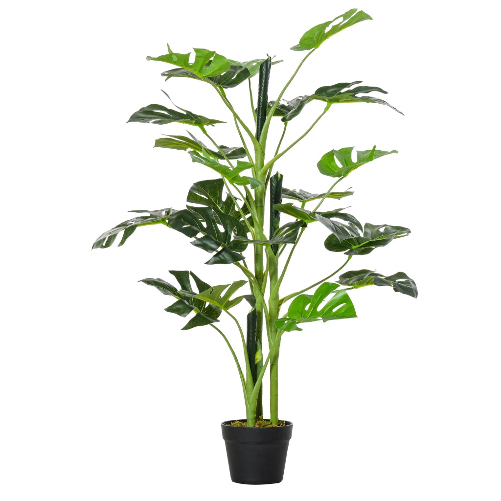 Planta Artificiale Monstera con Vaso Cemento ¨C Zephmum ¨C Verde ?16x100 cm