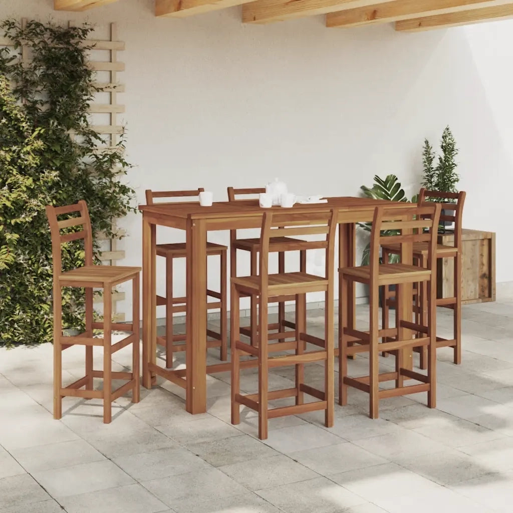 Tavolo da Bar in Legno Massello di Acacia 150x70x105 cm