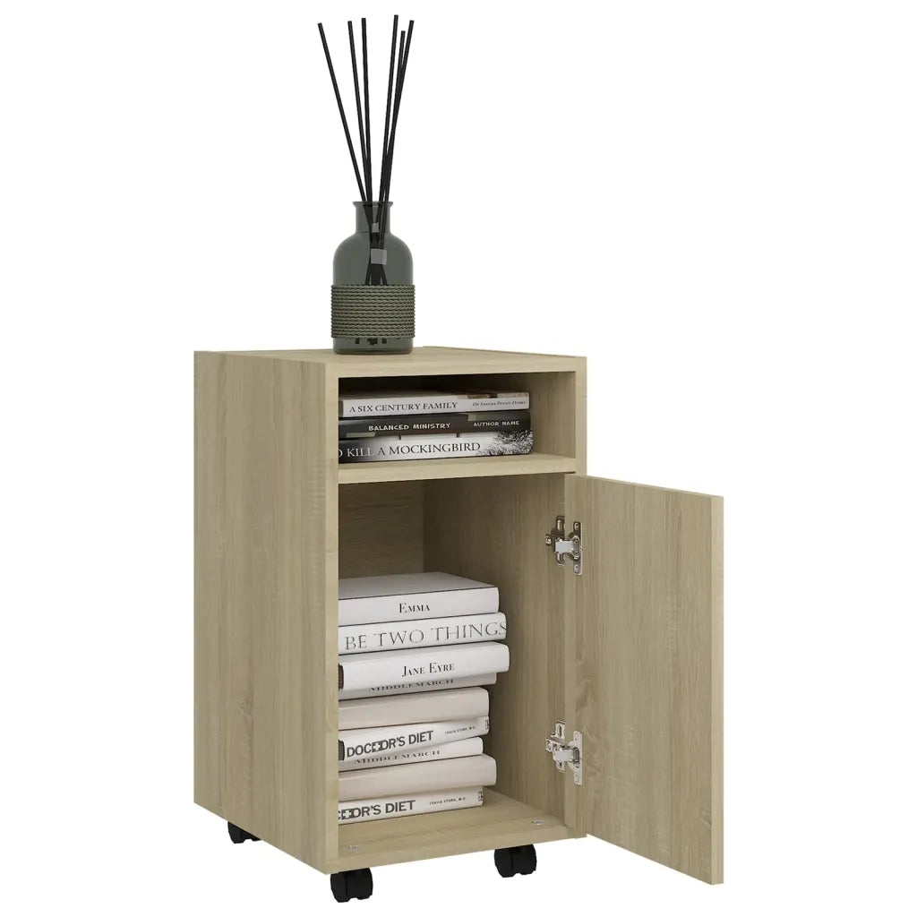 Credenza con Ruote-Buffet-Armadio da cucina Rovere Sonoma 33x38x60 cm Legno Multistrato