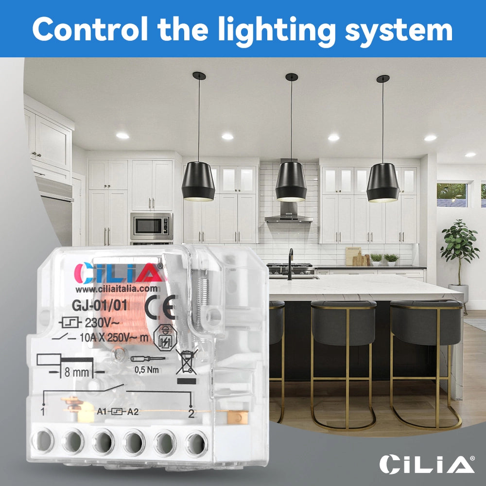 Rel¨¨ Interruttore ad Impulsi 230V 10A ¨C Xylo ¨C Contatti 1NO