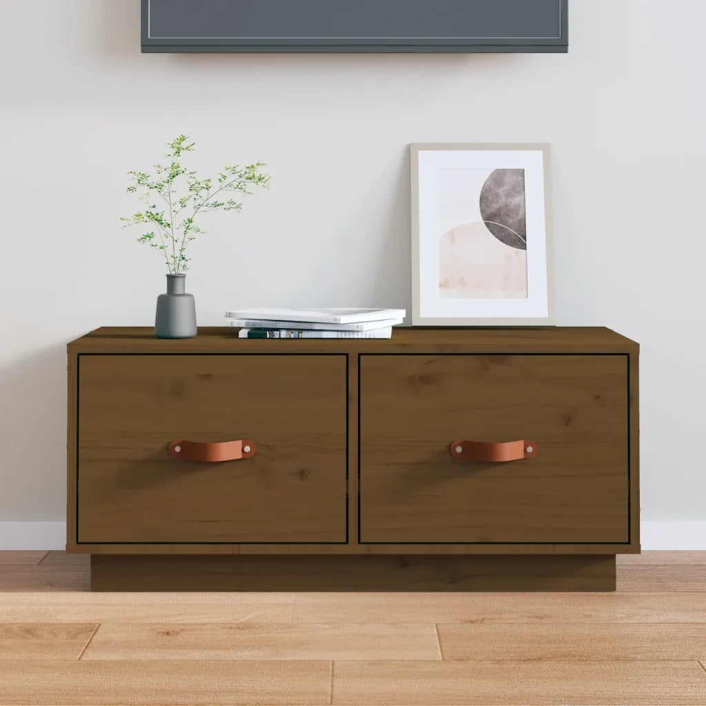 Mobile Porta TV ambra 80x34x35 cm in Legno Massello di Pino 818243