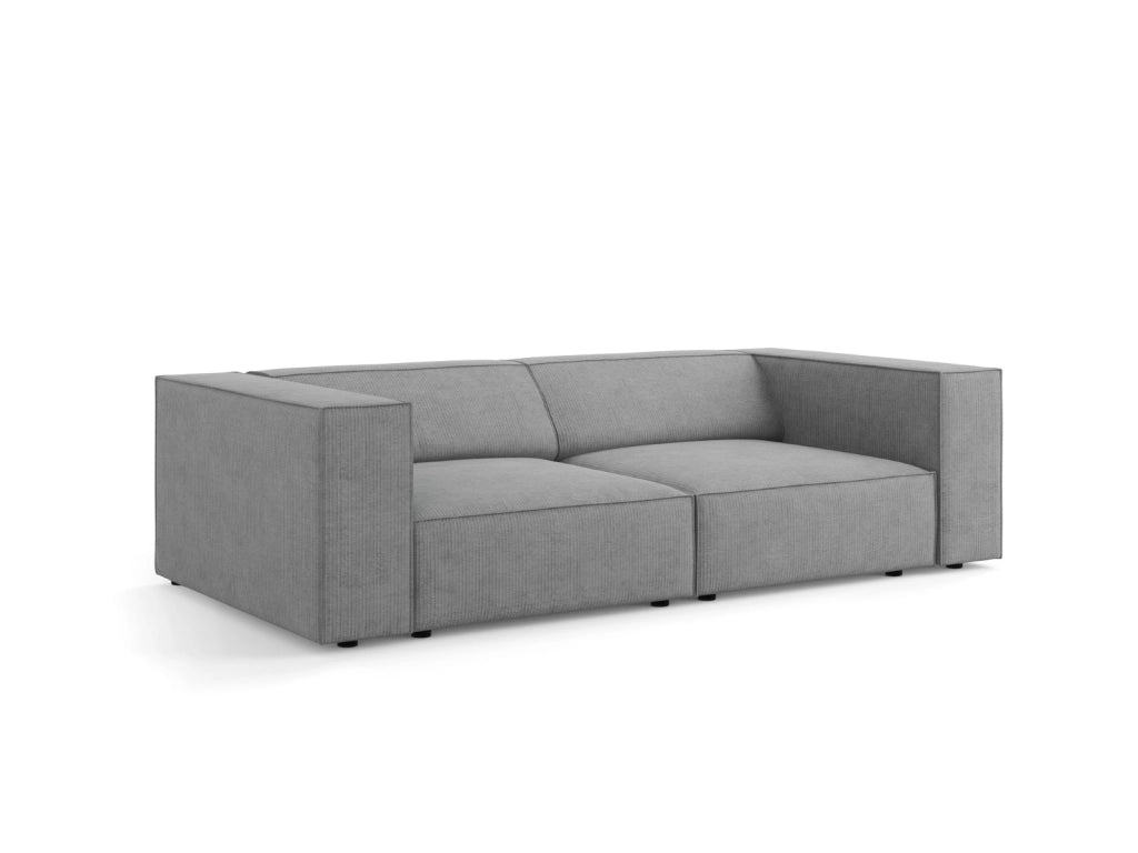 Cosmopolitan Design - Divano "Arendal" 3 posti in ciniglia con effetto a coste grigio scuro 