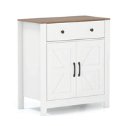 Mobile bar/credenza 76 x 40 x 85 cm pratico contenitore accogliente stile rustico legno MDF bianco 20_0016050