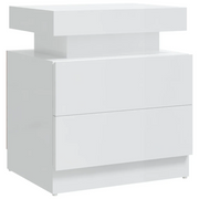 Comodino | Armadio da Notte | Mobiletto da notte Bianco Lucido 45x35x52 cm in Legno Multistrato