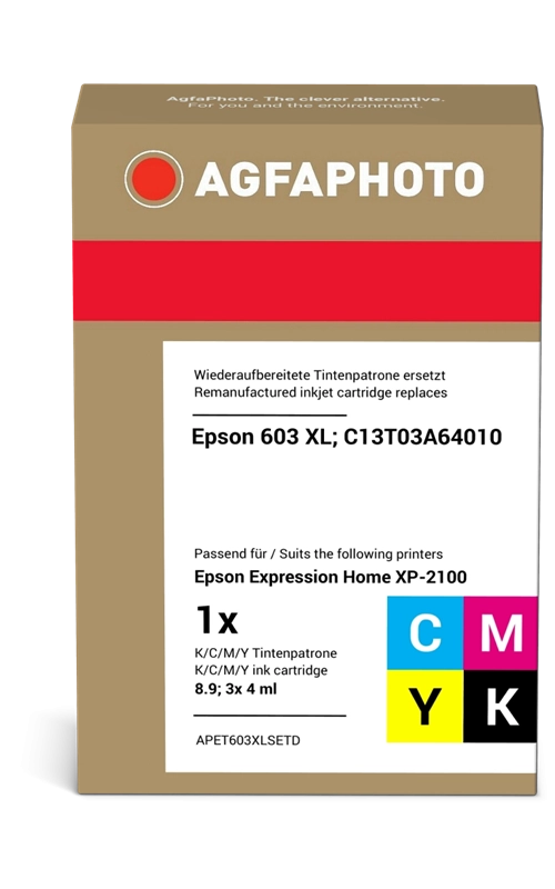 ORIGINAL Agfa Photo Multipack nero / ciano / magenta / giallo APET603XLSETD ~1550 Seiten