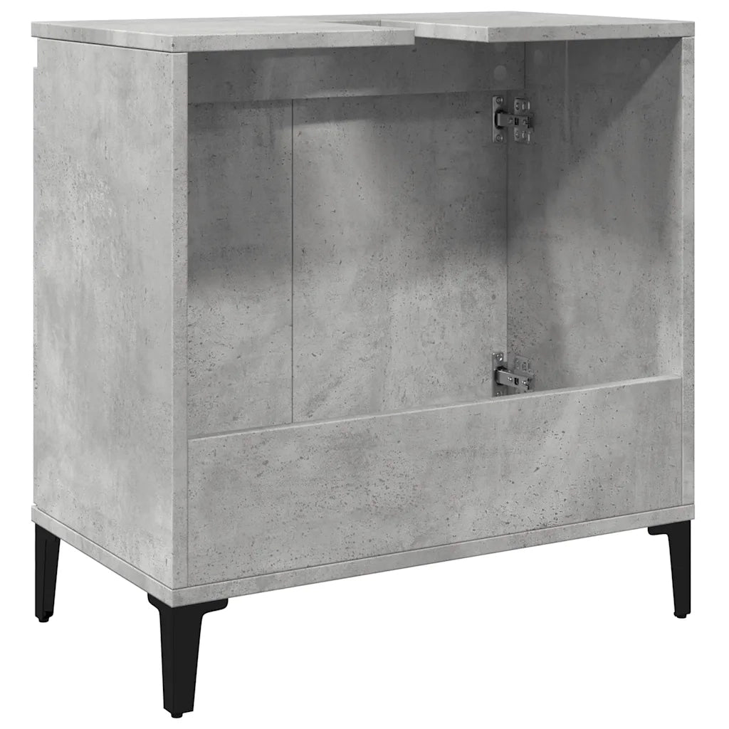 vidaXL Mobile Lavabo Grigio Cemento 58x33x60 cm in Legno Multistrato