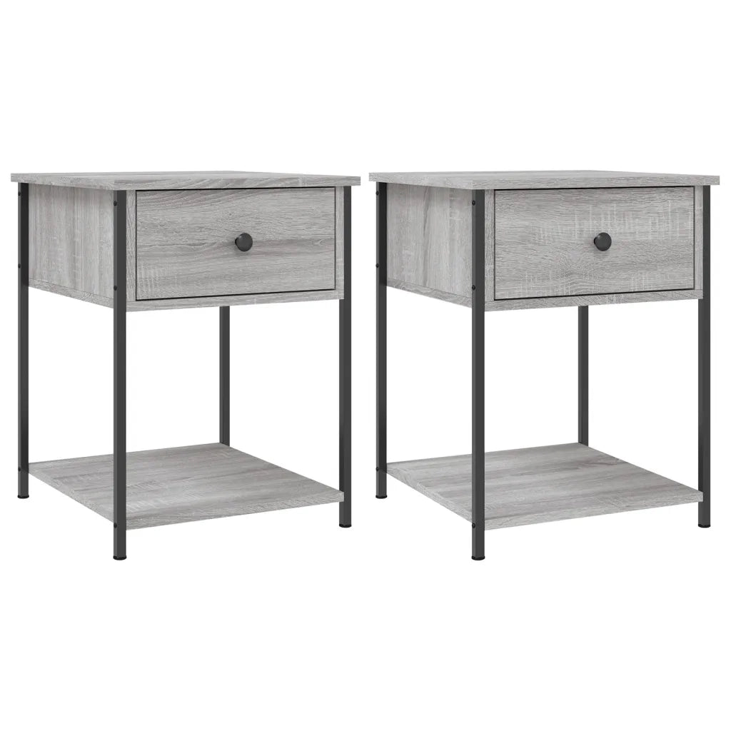 Comodini 2 pz Grigio Sonoma 44x45x58 cm in Legno Multistratocod mxl 88676