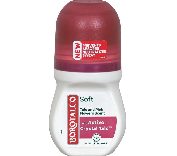 BOROTALCO DEO ROLL-ON  50ML SOFT CON CRISTALLI ATTIVI OKY