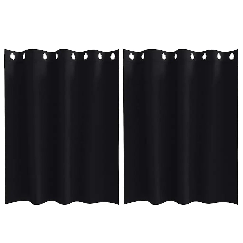 vidaXL Tende con tende 2 pcs Nero Poliestere