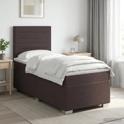 Letto box spring con materasso Marrone Scuro 100 x 200 cm 3453335