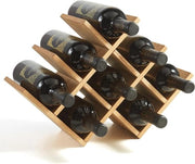 Wine rack in legno - 8 contenitori - colore naturale - 3 livelli