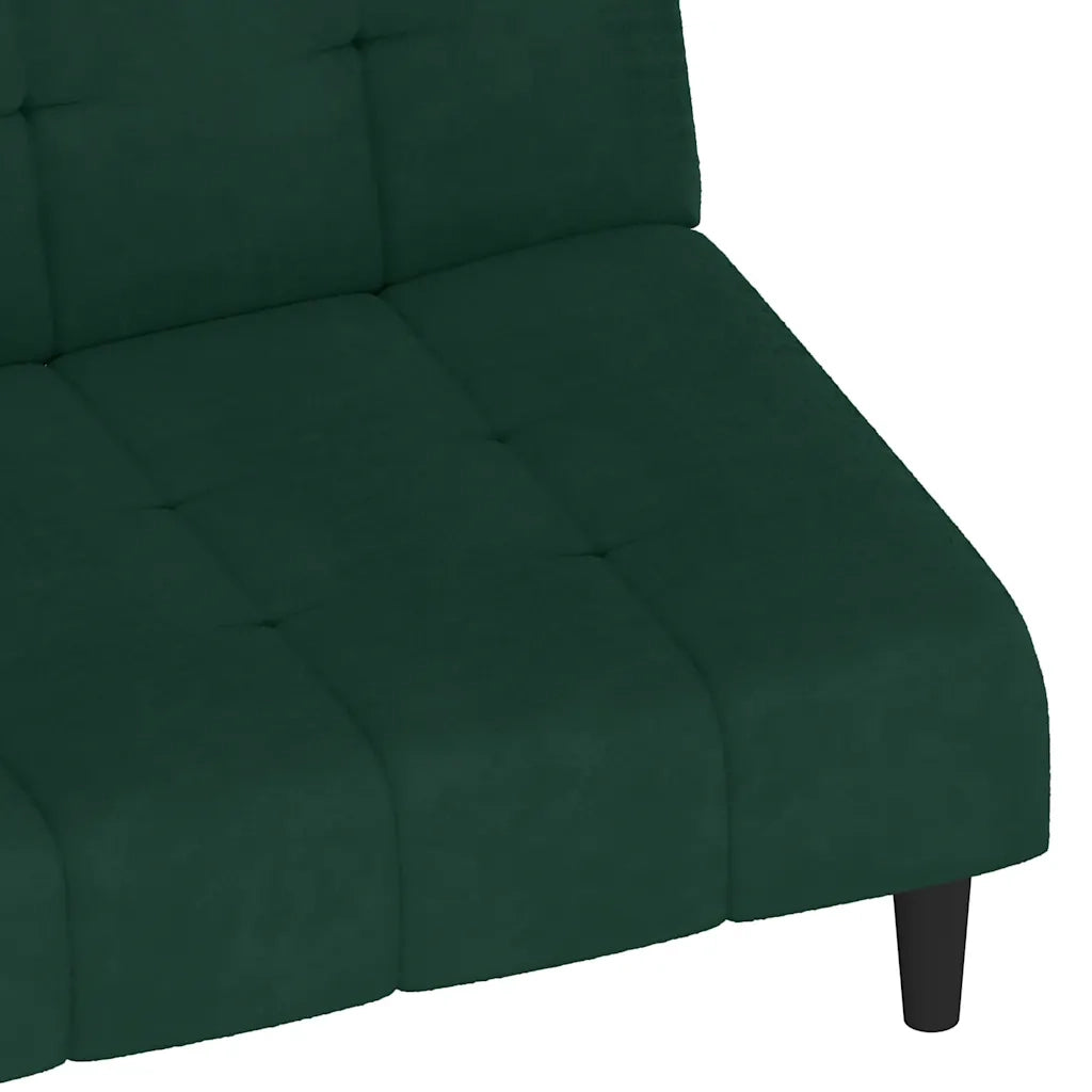 Divano letto | Sof¨¤ letto | Letto singolo a 2 Posti Verde Scuro in Velluto