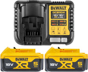 Kit Dewalt DCB1104P2-QW – 2 Batterie 18V XR 5 Ah Li-Ion + Caricabatterie DCB1104